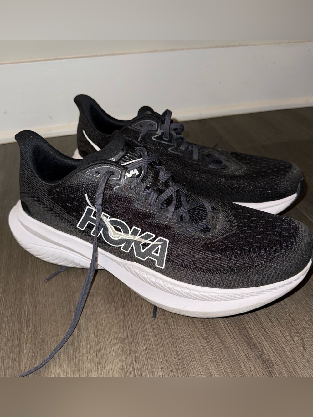 HOKA Mach 6 Men’s Size 13 Black White Running Athletic Shoes